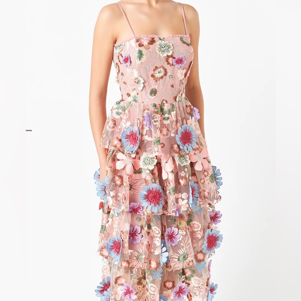 🎉HP x 2🎉ANTHROPOLOGIE X ENDLESS ROSE Floral Embroidered Midi Dress